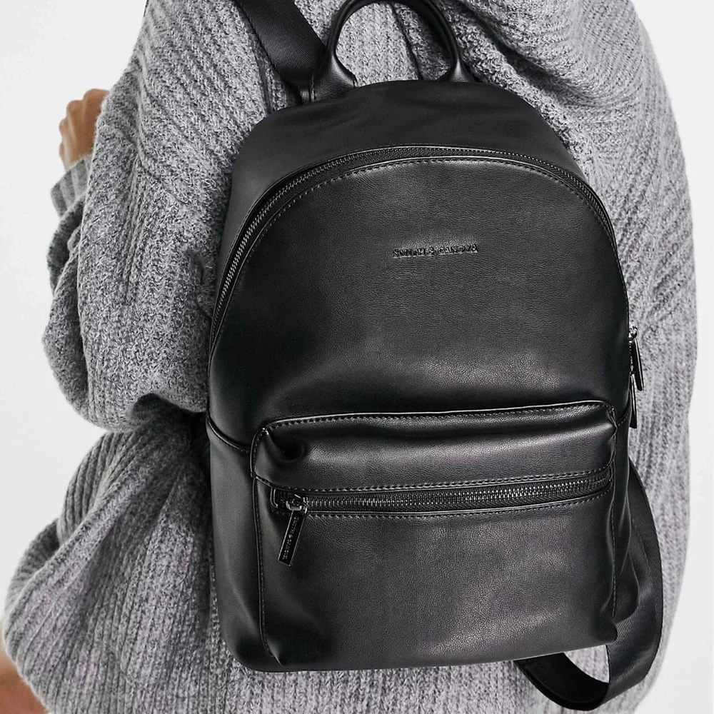 Smith & Canova  Leather Backpack in Black